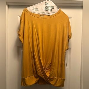 NWT No 11 Brand Mustard Twist Front Tee